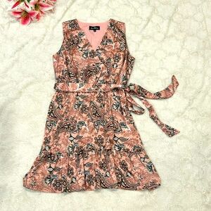 Sam Edelman Rose Pink Paisley Belted Dress